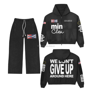 Nouveaux survêtements élégants et personnalisés pour hommes, respirants, à capuche, imprimés, 100% coton, coupe classique - Product Image 1