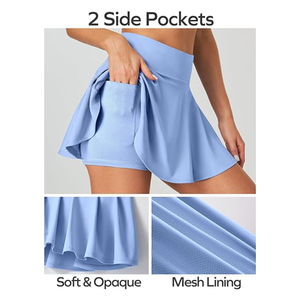 <b>Women's</b> Tennis Skirt Breathable Quick Dry Athletic <b>Skort</b> with Inner Shorts for <b>Women</b> Court Training and Competitive Sports - Product Image 4
