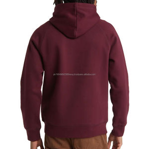 <b>Men's</b> 100% Cotton <b>Maroon</b> Solid Color <b>Hoodies</b> Custom Logo Print Simple Plain Design for Winter Digital Printing - Product Image 5