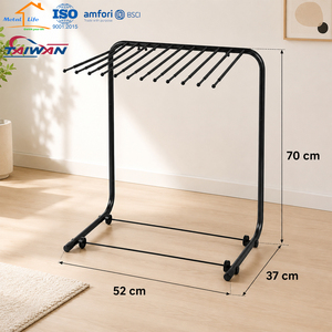 Fabriqué à Taïwan, séchoir à vêtements à 12 cintres pour pantalons et serviettes, pour l'organisation de la maison, usage professionnel en salon - Product Image 2