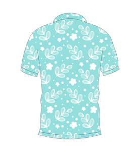 Polo pour homme à imprimé floral vert menthe, décontracté, à manches courtes, pour l'été, T-shirt de golf tendance - Product Image 2