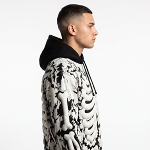 Sudadera con Capucha para Hombre Dumela, Diseño de Esqueleto con Estampado en Relieve, Corte Holgado, Estilo Urbano, Ropa de Otoño - Product Image 5