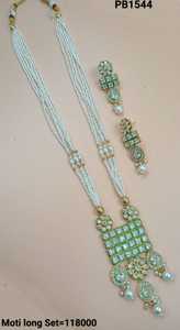 Indian Fancy Traditional Motipearl & Drop Kundan Long Mala Pendant Necklace <b>Set</b> Gold Plated <b>Beads</b> Choker Earring <b>Set</b> For Womens - Product Image 5