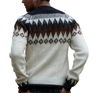 Pull en laine acrylique tricoté uni pour homme, col rond, coupe standard, manches longues, anti-boulochage, séchage rapide, idéal pour l'hiver - Product Image 2
