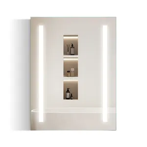 Ayna üzerinde buzlu aydınlatma çubukları ile tek taraflı özelleştirilmiş yüzeye monte LED aydınlatma banyo aynası