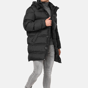 Men's <b>Hooded</b> Puffer Jacket Down Filled Windproof Casual <b>Winter</b> <b>Coat</b> <b>with</b> Zipper Closure and Side Pockets - Product Image 3