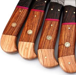 Handmade High Quality 5-PieceDamascus Steel Chef <b>Knives</b> Customized Handle <b>Sharp</b> Serrated Edge for Multi-Purpose Eco-Friendly - Product Image 3