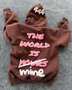 Custom Logo Winter Heavyweight 100% Cotton Full Zipper Hoodie Oversized Thick Drop Shoulder Boxy Cropped Zip Hoodie Men - Product Image 2