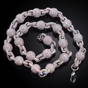 Cadena Cubana para Hombre Chapada en Oro Rosa de 18K con Diamantes Cultivados en Laboratorio y Eslabones Pavé - Product Image 4