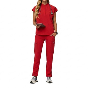 Nurse <b>Scrubs</b> <b>Set</b> Custom Logo Breathable Medical Uniform Comfortable Hospital Workwear OEM Bulk Supplier <b>Scrub</b> Suits - Product Image 6