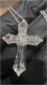 สร้อยคอจี้เพชรโมอิสซาไนต์ทรงกากบาท CONCEPTION VVS  แบบตัดละเอียด  โซ่เงินแท้ 925 ชุบทอง 18K  เครื่องประดับสั่งทำพิเศษ  สำหรับทั้งชายและหญิง - Product Image 6