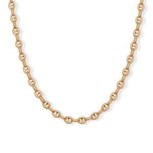 Collar de Cadena con Eslabones Decorados con Patrones Dorados, Joyería de Lujo Vintage para Hombres y Mujeres - Product Image 1