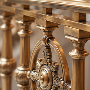 Barandilla de Medallón Regal con Acabado en Bronce para Hoteles de Lujo, Villas y Escaleras Clásicas - Product Image 2