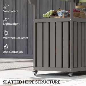 Carrello Bar da Esterno per Campeggio e Barbecue, Soluzione di Stoccaggio - Product Image 3