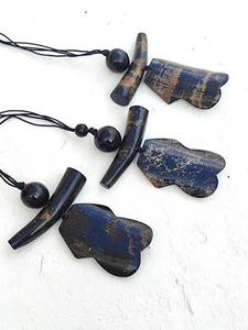 Butterfly Shape Horn Pendant Necklace Natural Stone Bohemia Style Unisex Jewelry Set luxury vintage horn jewelry pendant - Product Image 1