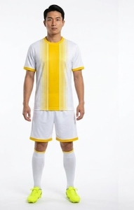 Ensemble de maillots de football pour garçons, blanc et orange, manches courtes, respirant, en polyester, uniforme, vêtements de sport pour enfants, toutes saisons - Product Image 6