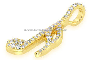SHRAMAN DIAMOND Collier Pendentif Minimaliste en Or 10K avec Diamant de Laboratoire, Note Musicale Tendance, Charmes Unisexe pour Amateurs de Musique - Product Image 5