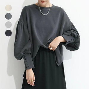 Vente en gros pour boutiques Nouvelle collection Printemps 2026 T-shirt décontracté pour femme en toile écologique non-tissée polyester/coton, col rond, coupe classique, couleur unie - Product Image 4