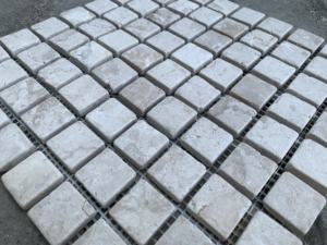 กระเบื้องโมเสคหินอ่อนสีครีมทรงสี่เหลี่ยมเล็ก - Product Image 2