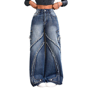 Pantalons en jean personnalisés pour femmes, jeans de charpentier en denim rigide, coupe décontractée, fournisseur en gros pour les marques de vêtements de travail - Product Image 3