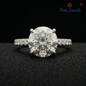 Anillo de Diamantes de Oro Blanco de 10k con Certificado IGI Premium, Diseño Elegante y Lujoso, Joyería Fina para Bodas y Uso Diario - Product Image 1
