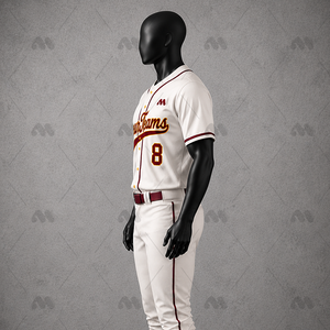 Uniforme de Béisbol Personalizado y Transpirable para Adultos Unisex, Servicio OEM, Conjunto de Jersey de Manga Corta con Botones y Pantalones, Ropa Deportiva para Equipos, 100% - Product Image 4