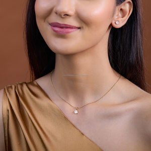 Colgante de Diamante Cultivado en Laboratorio de Forma Redonda Premium para Mujer, Oro Amarillo de 10K, 14K, 18K, Elegante Collar de Joyería Fina, Regalo de Aniversario - Product Image 3