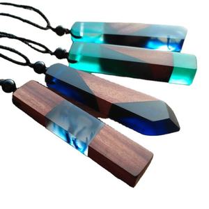 Transparent Handmade <b>Epoxy</b> Wood Pendant Necklaces for Women <b>Clear</b> <b>Resin</b> Wooden Choker Necklace Wedding Bridal Jewelry - Product Image 5