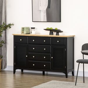 Credenza Moderna in Rovere Nero con Ripiani Regolabili per Villa, Fattoria, Magazzino, Cucina e Soggiorno - Product Image 2