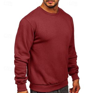 Sweat-shirt léger à manches longues pour homme, couleur blanc, anti-plis, 100 % coton biologique, tendance, grande taille - Product Image 4