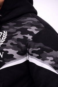 ชุดวอร์มลายพรางสีดำสำหรับผู้ชายพร้อมฮู้ด – ชุดกีฬาพร้อมโลโก้สั่งทำ |   ผู้ผลิตสินค้าภายใต้แบรนด์ของผู้จ้าง (OEM) - Product Image 3