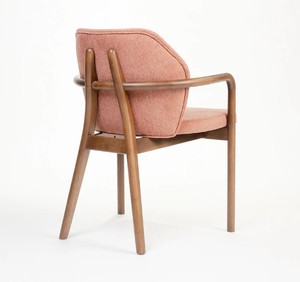 Ensemble de salle à manger en bois de style mid-century modern, 6 pièces, chaises à dossier rembourré, table rectangulaire, meubles pour la maison - Product Image 5