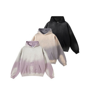 เสื้อฮู้ดดี้โอเวอร์ไซส์ผู้ชาย สีพื้น ผ้าฝ้ายฟอก ทรงเฟรนช์เทอร์รี่ มีกระเป๋า ดีไซน์สไตล์สตรีทแวร์สำหรับฤดูใบไม้ร่วง - Product Image 6