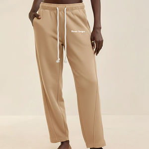 Pantalones Deportivos de Alta Calidad, 100% Algodón, Felpa, con Cordones Largos, Pierna Ancha, Cálidos, Informales, de Color Sólido, Transpirables, para Gimnasio - Product Image 1