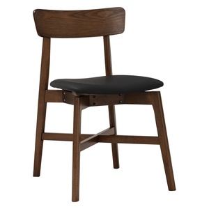 Modern Dining Chair Cocoa <b>Frame</b> Espresso <b>Vinyl</b> Seat for Home Restaurant Hotel Wholesale Supplier - Product Image 1