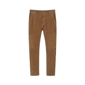 Traje de Dos Piezas de Gamuza Marrón para Hombre, Estilo Leath Cult, Blazer de Solapa con Muescas y Cierre de un Solo Botón - Product Image 4
