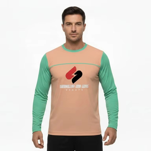 T-shirt de sport pour homme en maille, manches longues, écologique, anti-plis, anti-humidité, respirant, personnalisable OEM - Product Image 5