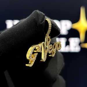 Colgante Personalizado con Nombre en Cursiva, Plata de Ley 925, Estilo Hip Hop, con Micro Pavé de Moissanita VVS, Collar para Hombre y Mujer - Product Image 2