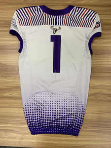 Uniforme de football américain personnalisé noir, blanc et bleu royal, maillot 2026, kit d'équipe 2025, sublimation intégrale, vêtements professionnels - Product Image 4