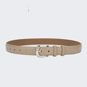 Elegante Cinturón de Cuero Vacuno Genuino Marrón para Mujer con Hebilla Rectangular Plateada para Atuendos Diarios con Estilo - Product Image 2