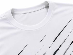 เสื้อยืดคอกลมแขนสั้นสีขาวสำหรับผู้ชาย ลายพิมพ์สีดำแบบรีดร้อน สปอร์ต ทรงเข้ารูป ผ้าถัก แห้งเร็ว โพลีเอสเตอร์ 100% กำลังเป็นที่นิยม - Product Image 4