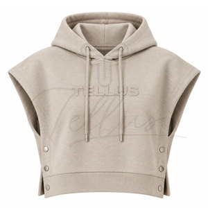 Sudadera con Capucha Personalizada con Logotipo para Mujer, Sudadera Deportiva, Transpirable, Sudadera Corta Informal para Mujer - Product Image 1
