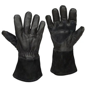 Gants de soudage TIG en cuir de vachette pleine fleur et croûte, qualité supérieure, résistants à l'abrasion et à la chaleur, pour la lutte contre les incendies et le barbecue - Product Image 1