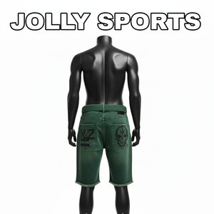 Shorts homme en denim coton épais, style déchiré et usé, broderie logo personnalisée, streetwear, délavage acide - Product Image 6