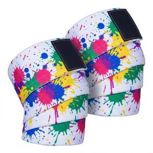 Rodilleras Elásticas para Levantamiento de Pesas con Diseño de Salpicaduras de Pintura, Soporte para Sentadillas, Multicolor, para Entrenamiento de Powerlifting, de Goma Natural y PVC - Product Image 1