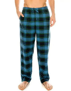 Pantalon de pyjama en flanelle à carreaux classiques pour hommes, taille plus, décontracté, chaud et élégant pour les nuits d'hiver - Product Image 5