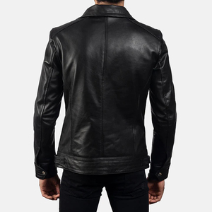 Blouson de motard unisexe en cuir noir Legacy haute performance, manteau de moto élégant, coupe ajustée, en cuir véritable, streetwear hiver - Product Image 4
