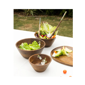 Bol à salade rond en bois, fait main, design élégant, bol à soupe classique, vente en gros, nouveau bol de service en bois - Product Image 1