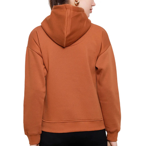 Sweat-shirt à capuche en polaire pour femme, pull décontracté de couleur unie à manches longues, coupe classique confortable avec cordon de serrage - Product Image 6