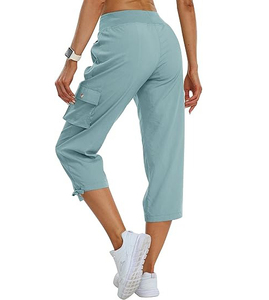 Pantalon cargo droit taille haute pour femme FITME SPORTS, décontracté, écologique, en tissu éponge léger, séchage rapide - Product Image 2